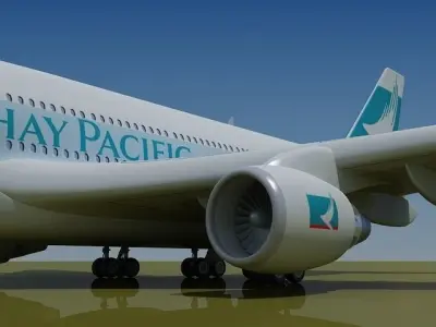 Cathay Pacific Textured Jet 3D model