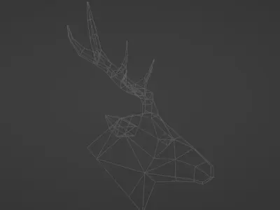 Low poly Deer Head Free low-poly 3D model