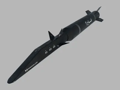 fattah 2 hypersonic missile lowpoly Low-poly 3D model