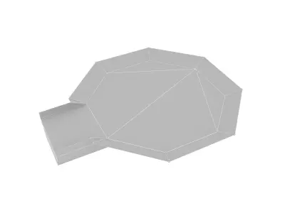 Helipad 3 octagon with gold logo Low-poly 3D model