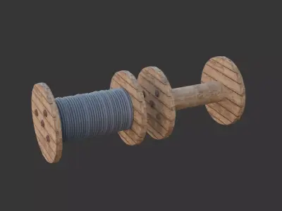 Cable Wheel Low-poly 3D model