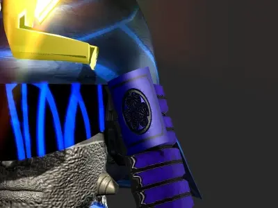 Helmet of samurai Low-poly 3D model