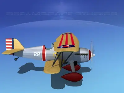 Curtiss P-6E Hawk V07 3D model