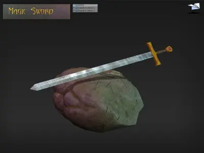 Excalibur Sword Low-poly 3D model