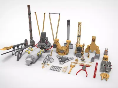 sci-fi Architecture kitbash 45 3D model