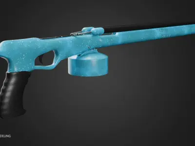 Camo Speargun Low-poly 3D model