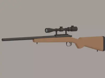Sniper Rifle Low-Poly Low-poly 3D model