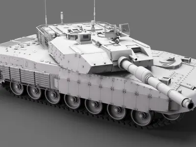 Main Battle Tank High Poly model 3D model