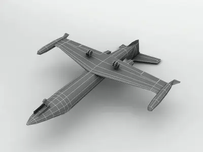 Learjet 25 Jet Aircraft LOW Low-poly 3D model