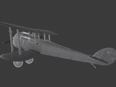 Nieuport 28 C1 French WW1 biplane fighter 3D model