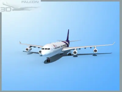 Falcon3D A340-600 Thai 3D model