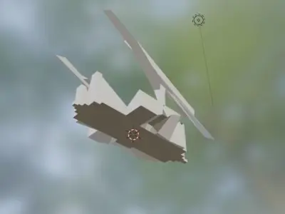 Bridge helicopter flying in sky 3D model