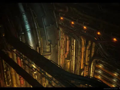 SciFi Pipes Pack Vol01 Low-poly 3D model