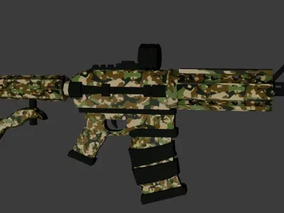 M416 gun with army color 3D model