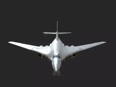 Russian Air Force Tu-160M Blackjack Supersonic Strategic bomber Low-poly 3D model