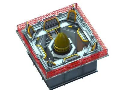 isometrical bomb torpedo launcher upgrade 01 Low-poly 3D model