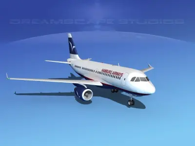 Airbus A319 Hamburg Airways 3D model