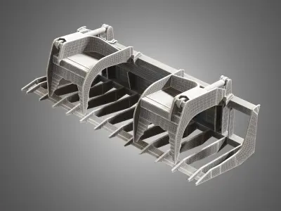 Log Fork - Spare Part for JCB Skid Steer Loader 3D model 3D model