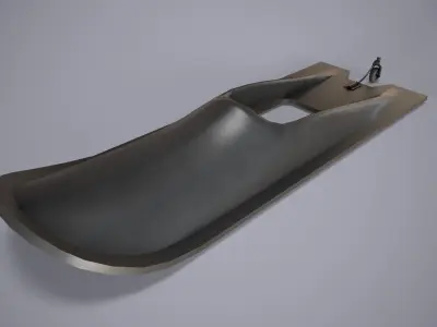 Helicopter Skis L44000 Low-poly 3D model