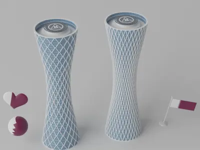 Tornado Tower Doha Qatar Landmark 3D model