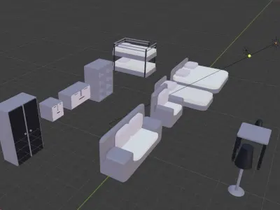 Asset pak furniture Free 3D model