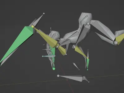 PS1 low poly Alien Monster Low-poly 3D model