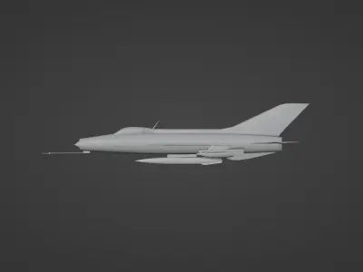 Low Poly MiG 21 F-13 Indonesian Air Force AURI Low-poly 3D model