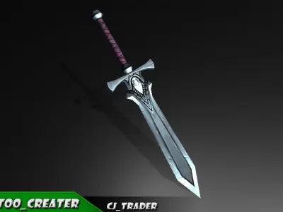 Low-Poly Final Fantasy Sword 3d model Low-poly 3D model
