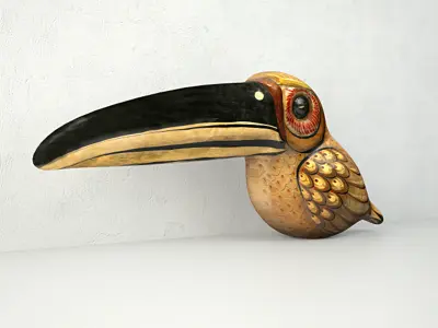 Vintage Paper Mache Tucan 3D model