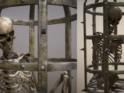 Skeleton Cage Low-poly 3D model