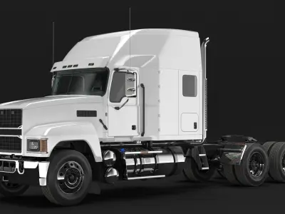 Heavy Duty Truck 2025 White Simplified 3D model