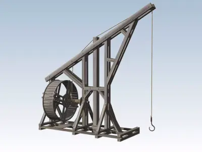 Midde Age Crane Free 3D model