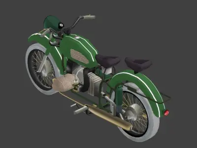 motorcycle-military version Low-poly 3D model