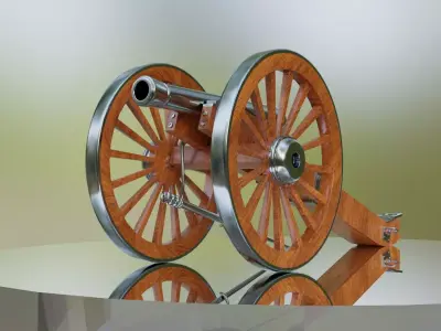 Napoleon Cannon Artilery Weapon Low-poly 3D model