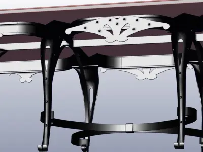 Medieval wrough metal table 3D model