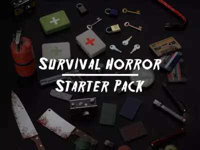 Survival Horror Starter Pack Game-Ready Low-poly 3D model
