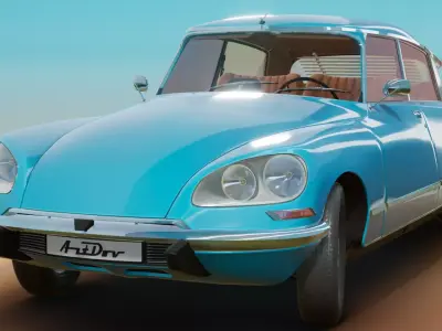 Citroen DS Low-poly 3D model