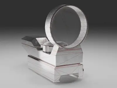 Circular Reflex Optic Reddot Sight Low-poly 3D model