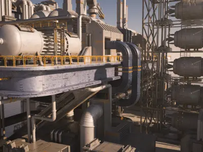 Sci-fi OilRig 3D model