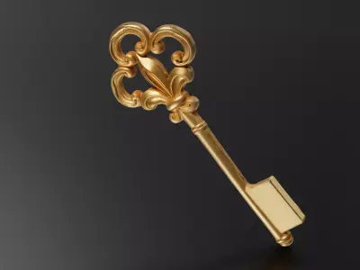 Golden key 3D print model