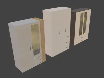 Cupboards Low Poly Asset Pack Free low-poly 3D model