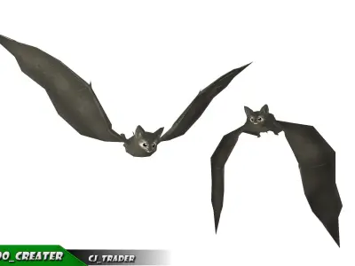 Low-poly Bat Rigged Animated Low-poly 3D model