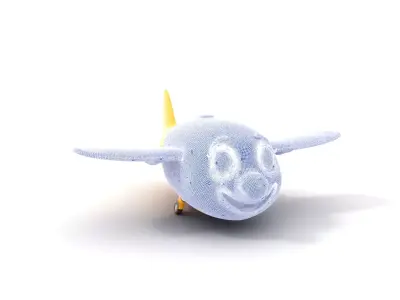 Smiling Yellow Airplane model pack Low-poly 3D model