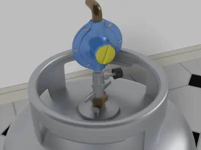 Gas Bottle with regulator 3D model
