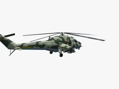 Low Poly Mil Mi-24 Low-poly 3D model