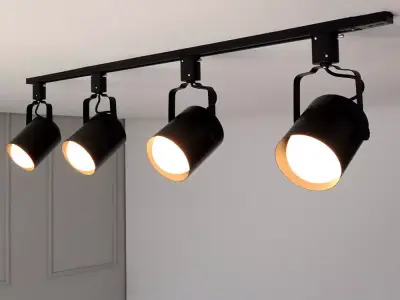 Hud cylindrical rail lighting 3D model