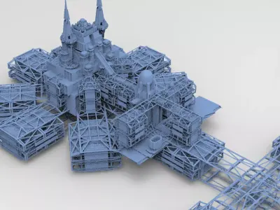 Ancient Mars dig site 4 3D model