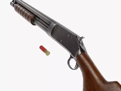 Winchester 1897 riot Low-poly 3D model