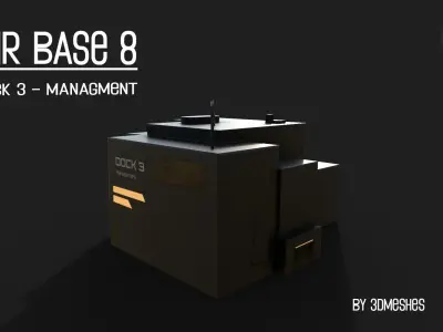 AIR BASE 8 - Dock 3 - Managment Low-poly 3D model