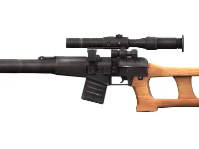 Rifle Silent Sniper Riffle Vintorez GRAU - 6P29 Low-poly 3D model